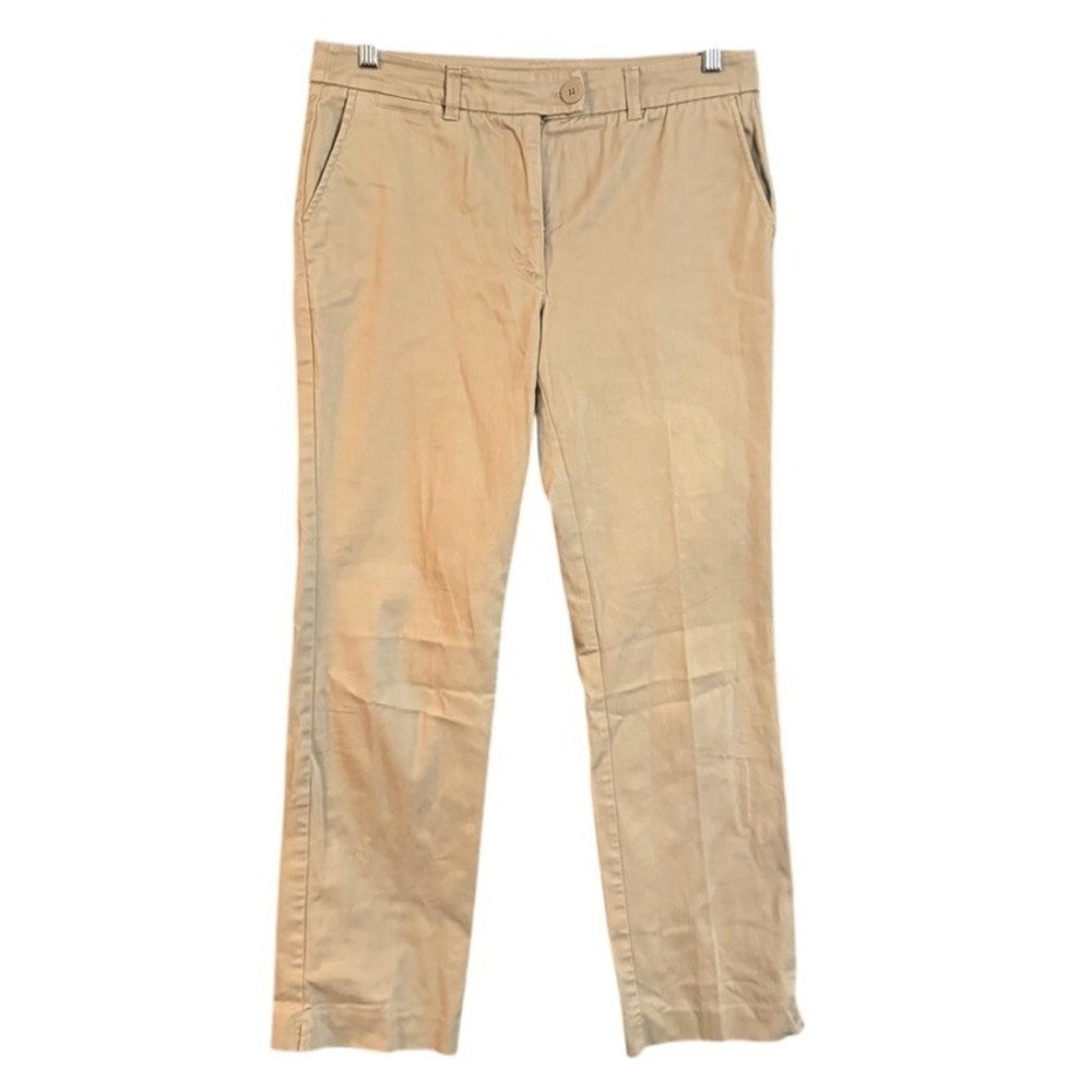 Orvis Womens Khaki Tan Stretch Cotton Chino Straight Leg Pants Size 6